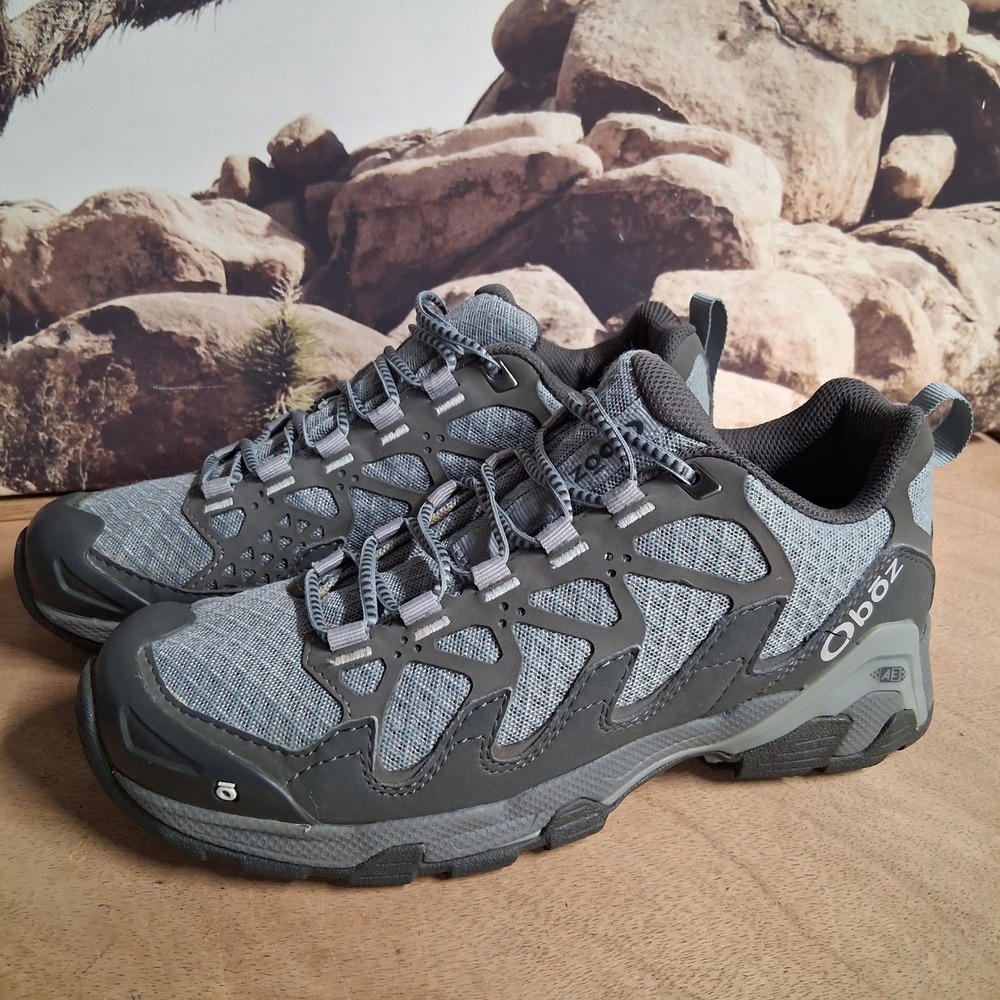 Oboz Sawtooth II Low Hiking Shoes Womens 7 Grey Trail Walking Sneakers 23702